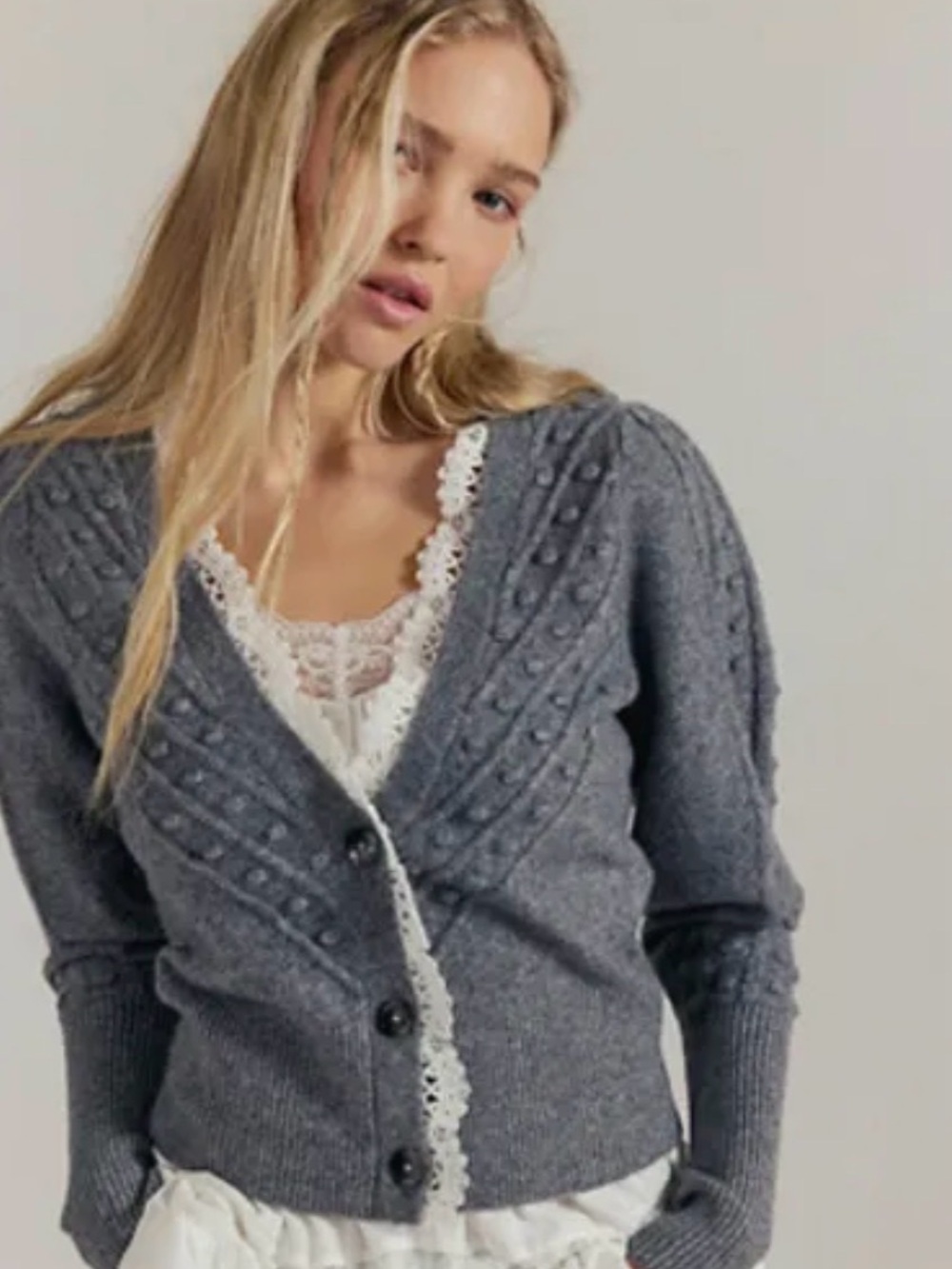 94. New Free people Lace SoftSpun Long Sleeve
cardigan $168